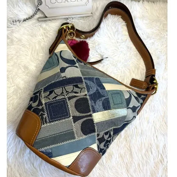 Coach | Bags | Y2k Rare Coach Denim Leather Patchwork Shoulder Bag